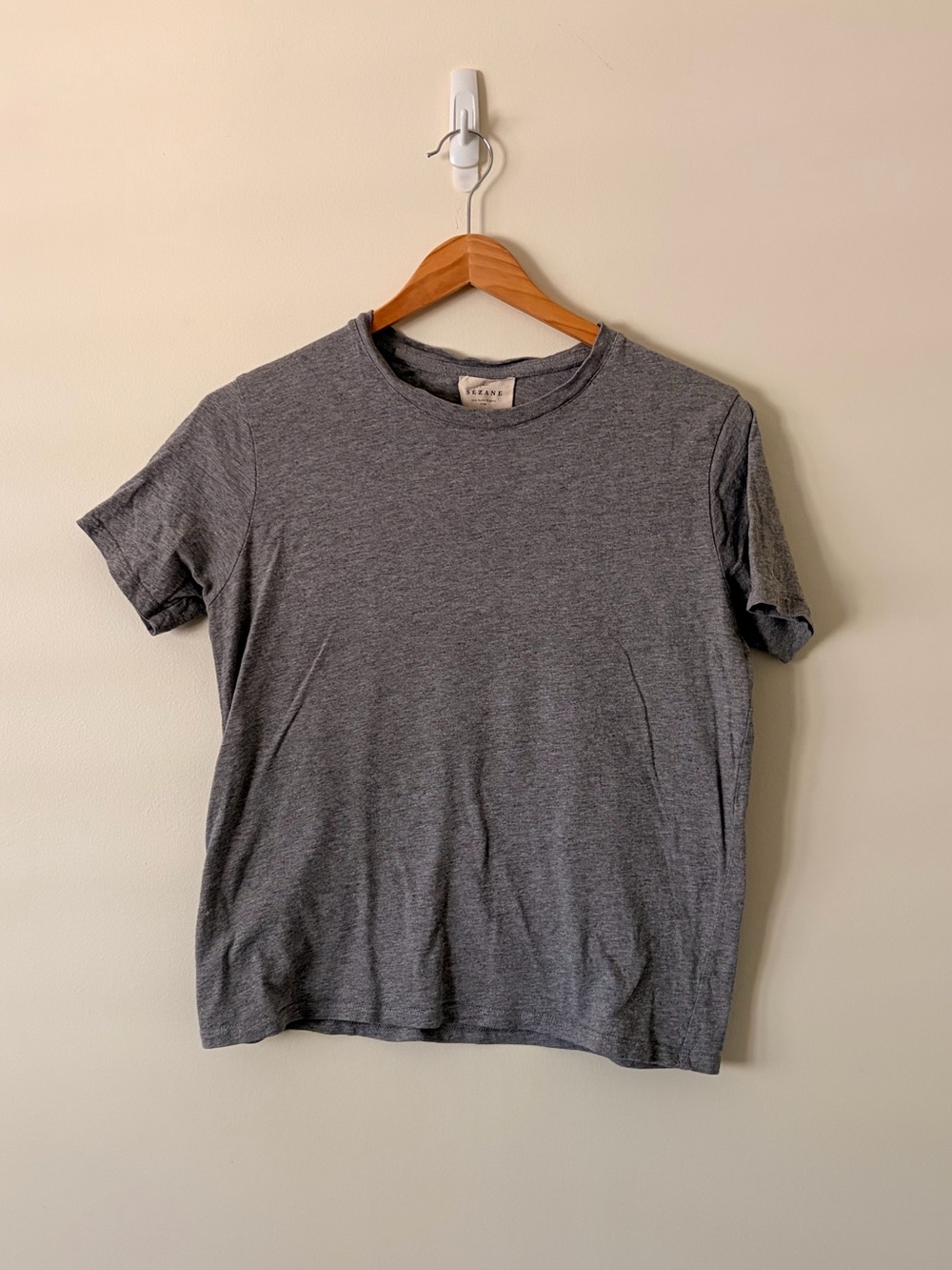 Sezane Short Sleeve Crew Tee in Heather Gray